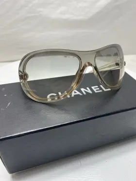 C.501 Chanel C.501/6g Vintage Clear Smoke Oversized Wrap Sunglasses Made In Italy Y2k 5066