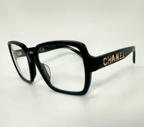 Ch5408a Chanel New Authentic Eyeglasses C.622/1w Black Frame With Gold Letters