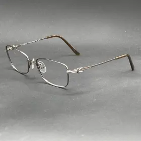 Charmant 0522-102625-16.98 Ch12150 Eyeglasses Frame Brown Titanium 53-17-135 Used