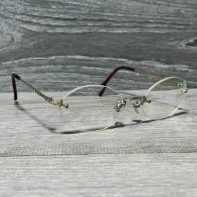 52-19-140 Charmant Bs1312 Eyeglass Frames Womens Gold Rimless Oval Only 52-19-140 Charmant Bs1312 Eyeglass Frames Womens Gold Rimless Oval Only