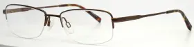 52-18-140 Charmant Ch10771 Br Brown Mens Rectangle Half Rim Eyeglasses B 32