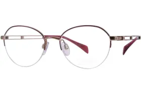 Xl2167 Charmant Line Art Duo Bu Titanium Eyeglasses Womens Burgundy Semi Rim 50mm