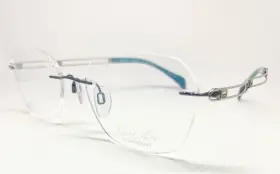 Xl2168 Charmant Line Art Rimless Eyeglasses Frame Size 52-17 Teal Titanium