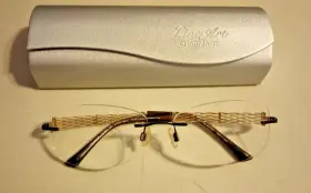 Xl2041 Charmant Eyeglasses Br Line Art Brown/gold Rimless Japan 53 16 135 Case