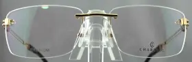 Pc75088 Charriol 75088 New Philippe C01 Shiny Gold Rimless Frame Demo Lens Eyeglasses