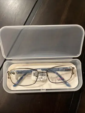 202234 Chelsea Morgan New Cm Gold Blue Authentic Designer Eyeglasses 53-16