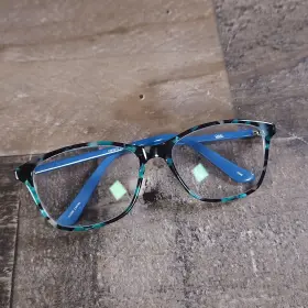 4752-011424-28 Chelsea Morgan Cm6010 Eyeglasses Frame Teal Confetti Flex 53-16-135 Used