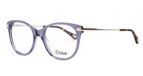 Ch0058o Chlo New Chloe 004 50mm Crystal Blue Transparent Gold Eyeglasses Italy