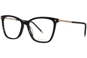 Vch349m Chopard 0blk Eyeglasses Womens Super Black Full Rim Cat Eye 55mm