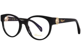 Vch350s Chopard 0700 Eyeglasses Womens Black Full Rim Cat Eye 53mm