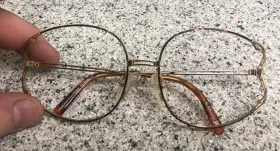 Christian Dior Cd2590 Vtg Gold Black Metal Oversized Oval Glasses Austria Frame Only