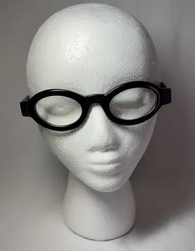 6707 Christian Lacroix Vintage Eyeglass Frames With Lenses Black Mod. 50s-60s Look