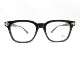 53-18-138 Chrome Hearts 2273 Black Horn Rim Wrap Eyeglasses Frames Italy 119038