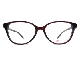 52-16-140 Cinzia Cin-5033 Eyeglasses Frames C3 Red Brown Havana On Purple