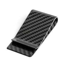 Dl-uny0-od70 Cl Carbonlife Carbon Fiber Wallet Money Clip For Cash And Large Glossy Black