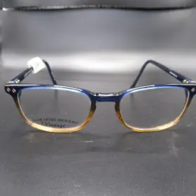 51-18-145 Club Level Designs Cld9284 Vintage Eyeglass Frames Blue Brown Full Rim