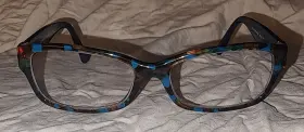 5337 Coach 6078 Hc Teal Confetti Gold Authentic Eyeglasses 54-16 135 With Case