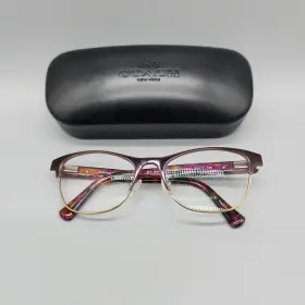 Hc5074 Coach Eyeglasses Frames Only 9241 Purple Gold Metal Confetti Womens Case