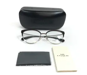 54-17-140 Coach Hc5108 Eyeglasses Frame 9339 Shiny Brown Silver Cat Eye Full Rim