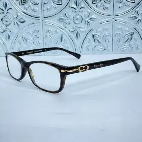 52-16-135 Coach Hc6054 New York Eyeglasses Dark Brown Tortoise Elise 5001 Frame