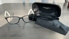 Coach Hc6077 5340 Eyeglasses Case Black/ivory 53-15-135 100% Original