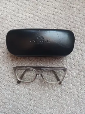 Coach Hc6139 Hc6139u 5176 Eyeglasses Frames Womens Transparent Grey Rectangle 53-15-140