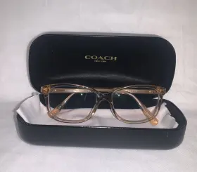 Hc6143t-5561 Coach Hc6177f Eyeglasses Transparent Champagne 52-15-140 With Case Euc