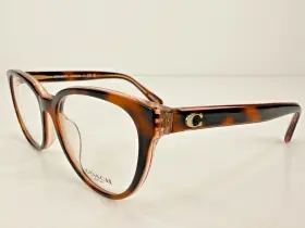 53-17-140 Coach Hc6210u New 5744 Tortoise/transparent Brown Cat Eye Authentic