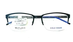 53-18-140 Cole Haan Ch4014 Eyeglasses 001 Black Blue Square Half Rim