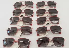 H080 Converse Lot Of 10 Pair Red Sunglasses Metal 58-15 De Rigo Rem Eyeglasses