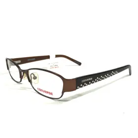 K006-brown Converse Kids Eyeglasses Frames K006 Brown Rectangular Half Rim 49-17-135