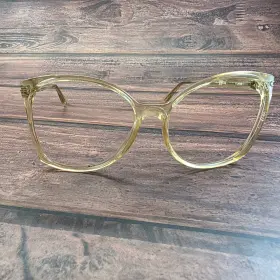 2067m Corning Vintage Oversized Butterfly Eyeglass Frames Champagne Yellow Korea 2067m Corning Vintage Oversized Butterfly Eyeglass Frames Champagne Yellow Korea