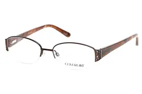 Covergirl Cg0449 - 049 Matte Dark Brown Womens Half-rim Eyeglasses 56-18