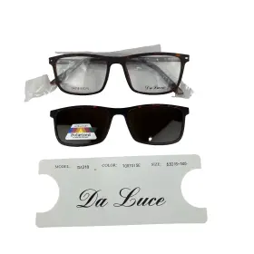 53-16-140 Da Luce Da318 Frames With Polarized Magnetic Sun Clips Tortoise New