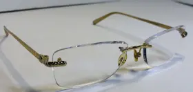 David Yurman Dy607 Gold Eyeglasses 04 Titanium Plated Rimless 53 16 135