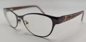 8832-012525-19.95 Dea Wf Leora De-02032 Eyeglasses Frame Only Choc And Leopard 53-18-140 Used
