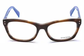 Dl5073 Diesel New 050 Dark Havana Blue Plastic Frame Clear Lenses Eyeglasses