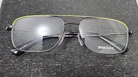 Dl5353 Diesel 041 Gunmetal Green Rectangle Eyeglasses 56-15 145 New Case Cloth