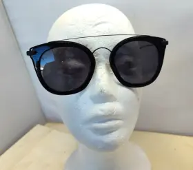 50-19-140 Diff Eyewear Gr14p Zoey Polarized Black Metal Sunglasses Round