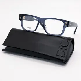 Dior 192337136023 New Cd Diamondo S3i 3000 Square Blue Grey Eyeglasses