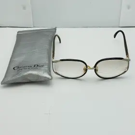 2250 Dior Christian Diors 44 Vintage Snakeskin Eye Glass Frames Gold Metal