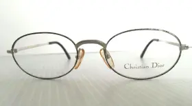 2823 Dior New Vintage 1995 Christian Silver Round Oval Eyeglasses