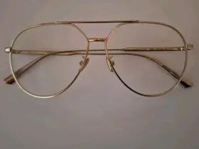 Dior 58-12-145 Christian Aviator O Gem Au 8900 Eyeglass Frames Gold