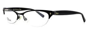 Cd3765 Dior New Christian Bks 53mm Black Gold Half-rim Eyeglasses Italy Unisex