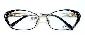 54-14-130 Diva 011520192008 5414 845 Black/gold Crystal Women Full Rim Eyeglasses Frames