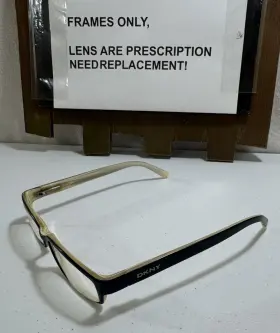Dy4561 Dkny Rectangle Glasses W Beige White Wood Interior 3191 52 16 140 Frame