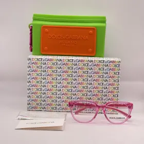 Dx5007 Dolce&gabbana 056262595534 And Kids Square Full Rim Eyeglasses Transparent Pink