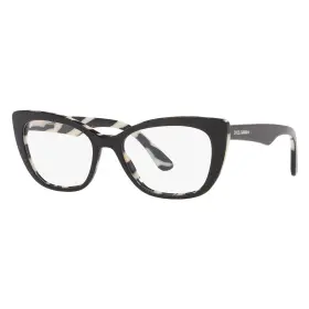 3372 Dolce & Gabbana 056597756563 And Dg 3360 Top Black On Zebra Plastic Cat-eye Eyeglasses 52mm