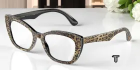 0dg3360-3163 Dolce&gabbana And Dg3360 3163 Leo Brown Black Demo Lens 54 Mm Womens Eyeglasses