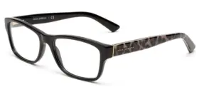 54-17-140 Dolce & Gabbana Dg3208 And 2525 Black Leopard Rx Eyeglasses Mm With Case